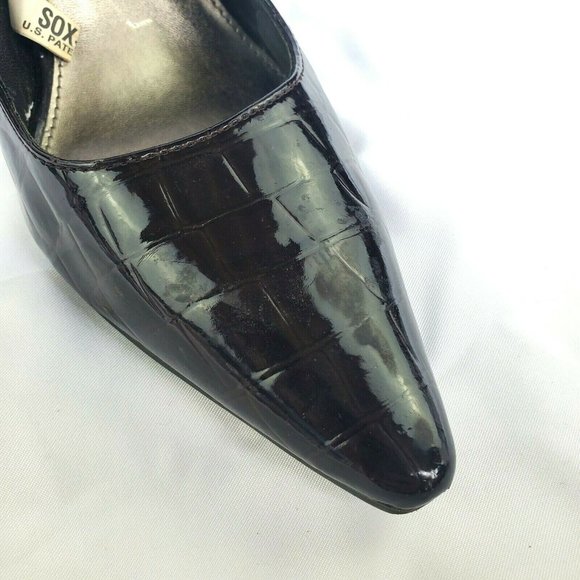 Merona Dark Brown Shoes Faux Crocodile Skin Sz 7.5 - Picture 8 of 8